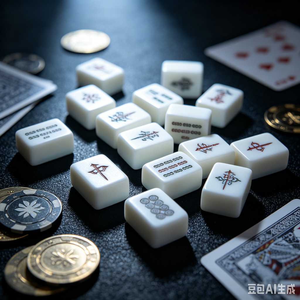 carved pattern mahjong set